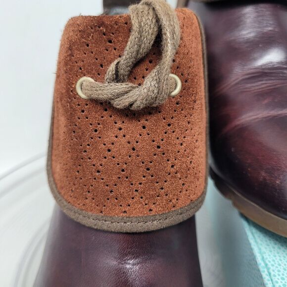 Merrell Boots Burgundy Leather Shoes Hidden Wedge Womens sz 7.5 Cinnamon J48714 - Picture 5 of 7